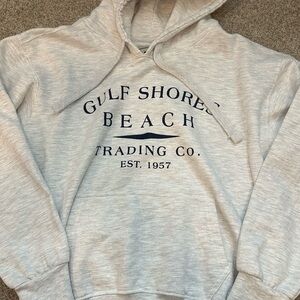 Surf Style Gray Hoodie with Navy Print